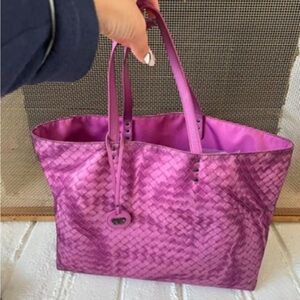 Bottega Veneta Intrecciato Illusion Tote Bag Purple